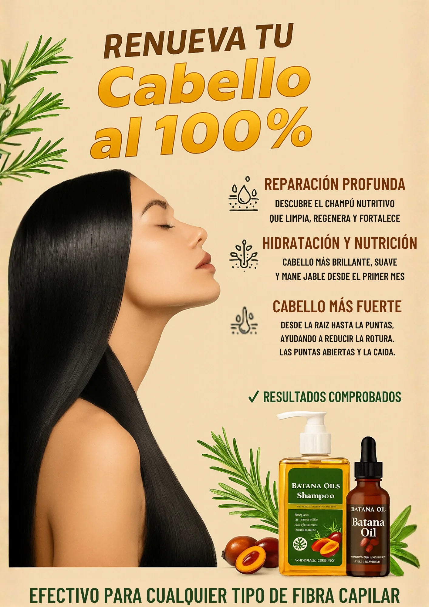 2x1 CHAMPÚ DE BATANA CON EXTRACTO DE ROMERO 400ML
