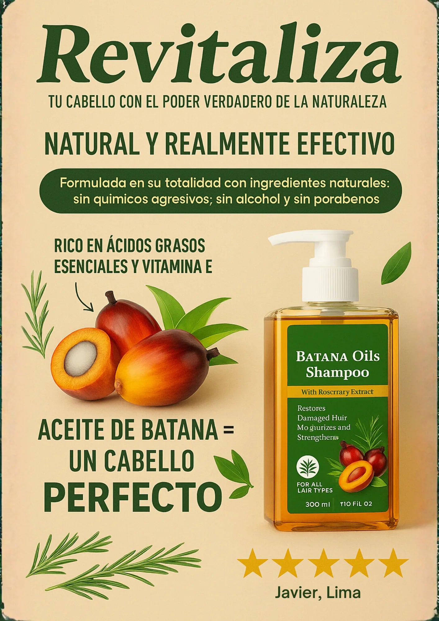 2x1 CHAMPÚ DE BATANA CON EXTRACTO DE ROMERO 400ML